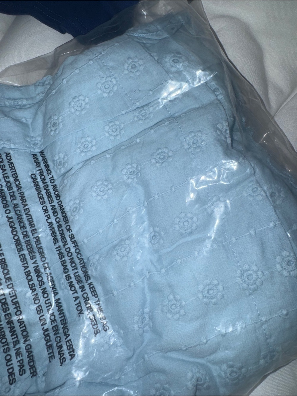 Princess Polly Carlita Mini Dress Blue Eyelet Babydoll Ruffle NWT US 8 - Picture 10 of 10
